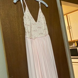 David’s bridal Long dress in blush pink